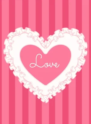 A card with a lace heart that says Love